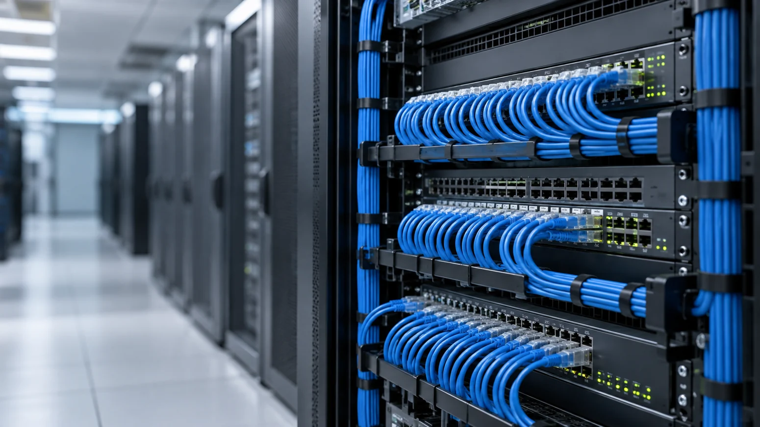 Organized structured cabling and network switch infrastructure